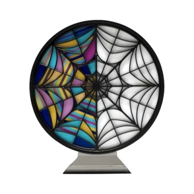 Image of Blue Sky Studios Wednesday Gifts Ophelia Hall Window Light Addams Stained Glass Bedroom Wall Decor LED Night Officially Licensed Merchandise Merch