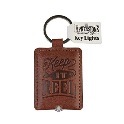Image of History &amp; Heraldry Impressions Sentiment Gifts Leather Look Torch Key Ring Lights Fishing