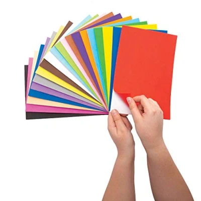 Image of Baker Ross AW962 Self Adhesive Foam Sheets Class Pack of 50 Arts and Crafts for Kids, Assorted