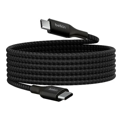 Image of Belkin BoostCharge USB C to Power charger cable, IF certified fast charging cable with 240W Delivery for iPhone 16, 15, MacBook, Chromebook, Galaxy, iPad, Pixel &amp; More 2m, black