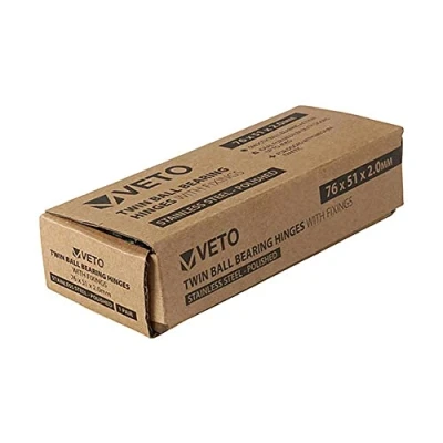 Image of TIMCO Twin Ball Bearing Hinges A2 Stainless Steel Polished 76 x 51