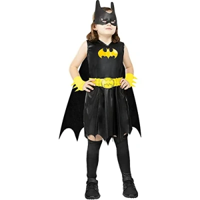 Image of Funidelia Batgirl Costumes for girl Barbara Gordon, Superheroes, DC Comics Costume kids, accessory fancy dress &amp; props Halloween, carnival parties Size 7 9 years Black