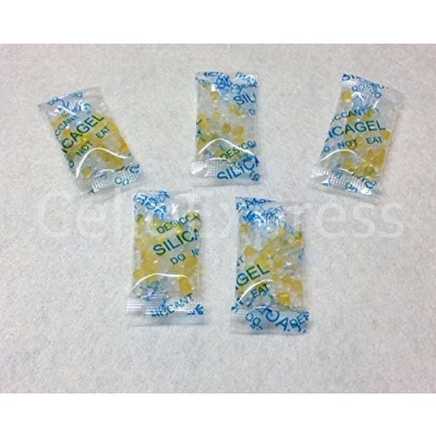 Image of celloexpress SELF INDICATING 1g Pack of 5000 Total Gel Weight 5000g/5kg YELLOW Silica Pouches Sachets (SI 1g, 5000)