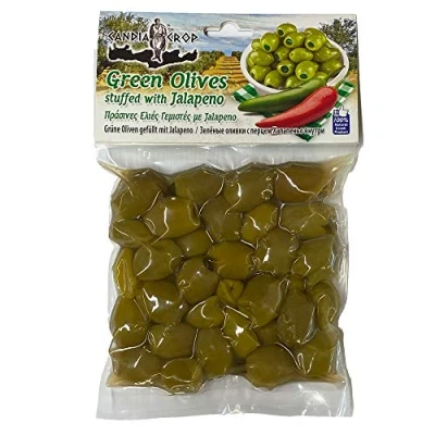 Image of Candia Crop Greek Green Olives Stuffed with Jalapeno, Pack of 5 x 200g (Total: 1 kg)