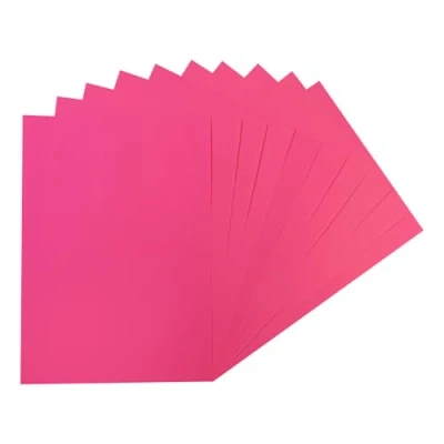 Image of Pack of 100 A4 Fluorescent Fuchsia Pink Coloured Paper 75gsm Sheets