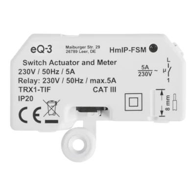 Image of Homematic IP 142721A0 Flush Mount Switch Actuator and Meter Grey