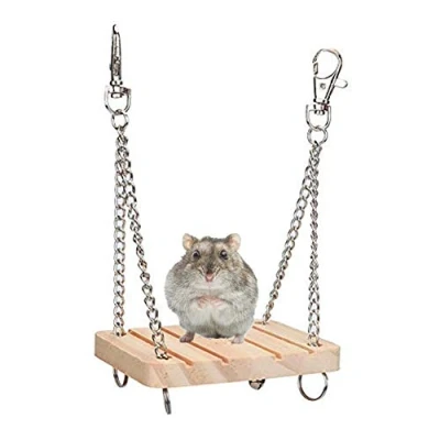 Image of Hamster Swing Toy Wooden Pet Hanging Bed Cage Accessories for Gerbil Guinea Pig Chinchilla