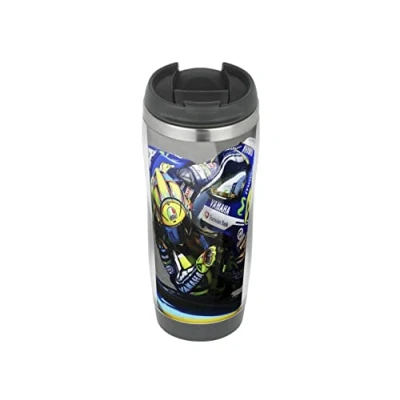 Image of Profiles Valentino Rossi Moto Travel Mug, Thermal Insulated Cup for Hot and Cold Beverages Drinks