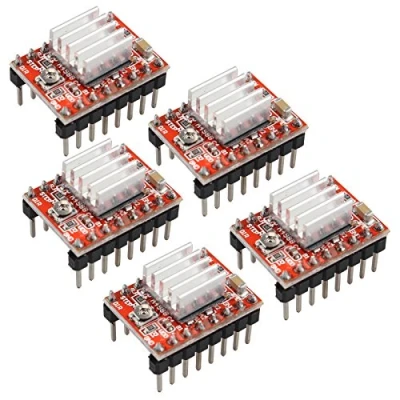 Image of HALJIA 5PCS A4988 Stepstick Stepper Motor Driver Module + Heat Sink Compatible with 3d Printer Reprap