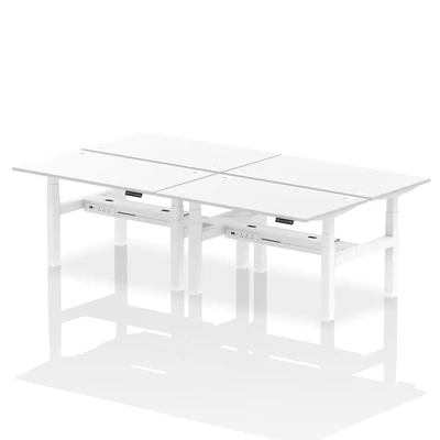 Image of Air B2B 1400x800mm Height Adjustable 4P Bench Desk CP White/White