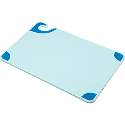 Image of San Jamar CBG121812 Saf T Grip Co Polymer Standard Size Cutting Board, 18&quot; Length x 12&quot; Width 1/2&quot; Thick, Blue