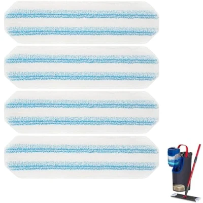 Image of 4 PCS Microfibre Mop Cloths Replacement for Vileda H2PrO and O Cedar flat Spare Parts, Washable Reusable Pads