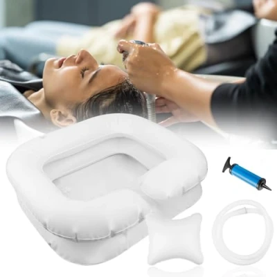 Image of Inflatable Hair Washing Basin, Shampoo Basin Portable, Deluxe Wash in Bed, Sink for Disabled,Elderly,Outdoor Sports and Camping