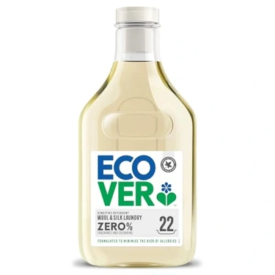 Image of Ecover Zero Non Bio Laundry Detergent, For Sensitive Skin, Baby Washing Liquid, Formula with Allergens, 22 Washes, 1L