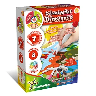 Image of Science4you Washable Dino Painting Mat Water Drawing Set for Toddlers with Dinosaurs 7 Pens Toddlers, STEM Toys and Games kids, Gifts Boys Girls Age 3+ Year Olds