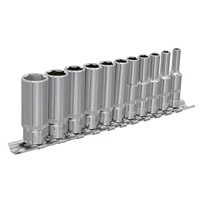 Image of Sealey Premier Socket Set 11pc 1/4&quot;Sq Drive Deep WallDrive® Imperial