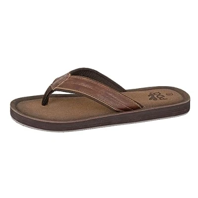 Image of Mens Super Light Mule, Flip Flop Sandal Crazy Horse Brown (8)