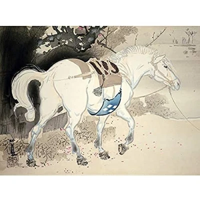 Image of Artery8 Seiho Twelve Signs Horse Japanese Painting Art Print Canvas Premium Wall Decor Poster Mural