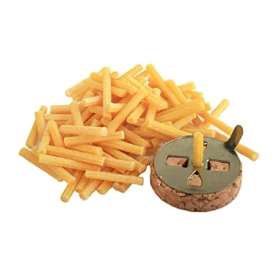 Image of NKlaus 2 pcs SET 20g (ca. 80 pcs) real beeswax oil lamp wick and 1x 3cm floating holder 40804