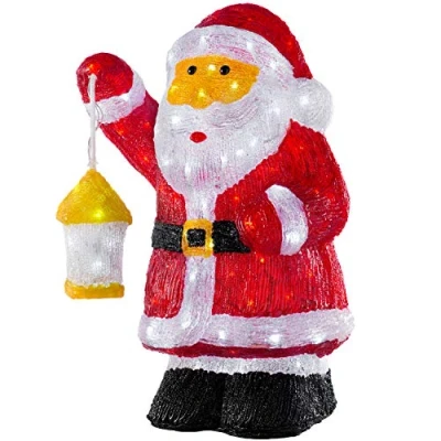 Image of WeRChristmas Acrylic Santa Christmas Decoration, 120 LED Lights, 43 cm