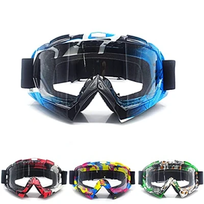 Image of APEBAZY Motorcycle Goggles ATV Dirt Bike Anti UV Ski Windproof Cycling Protective Eyewear For Cruiser Scooter Outdoor Motocross Racer Riding Blue