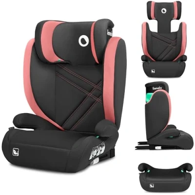 Image of Lionelo Hugo i Size Child Car Seat with ISOFIX &amp; Belt Mount for Kids Group 2 3(100 150cm) Latest R129 Standard, 8 Level Headrest, Memory Foam, Armrests, Advanced Side Protection, Washable upholstry
