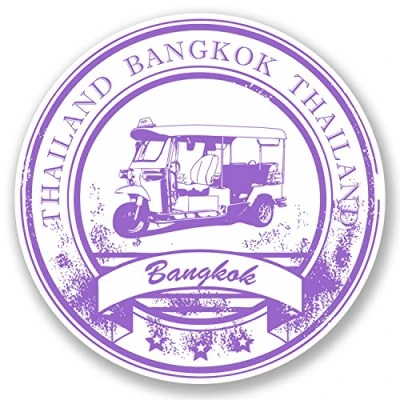 Image of 2 x 10cm Bangkok Thailand Thai Vinyl Sticker Luggage Travel Tag Asia Label #5758 (10cm 10cm)