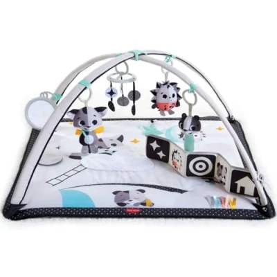 Image of Tiny Love Black &amp; White Gymini, 2 in 1 Musical Baby Play Mat, 0+ Months, Gym, 18 Activities, Interactive Toy, High Contrast Book, Adjustable Arches, Magical Tales