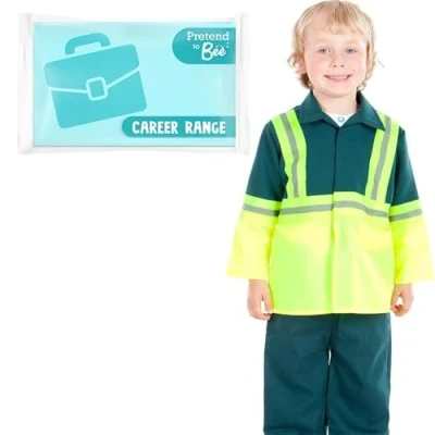 Image of PRETEND TO BEE Paramedic Fancy Dress Costume for Kids, 3 5 Years, Fluorescent &amp; Green