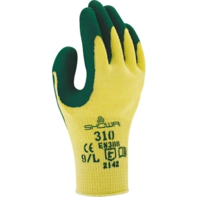 Image of Showa 310 Green Latex Palm Coated Work Gloves, 7/Small