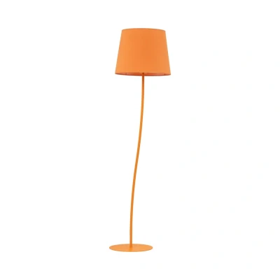 Image of Nicola Floor Lamp With Tapered Shade Orange 1xE27