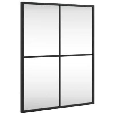 Image of vidaXL Wall Mirror in Black Minimalist Rectangular Iron Framed Mirror, 40x50 cm with Clear Reflection Ideal for Bedroom, Living Room, and Bathroom