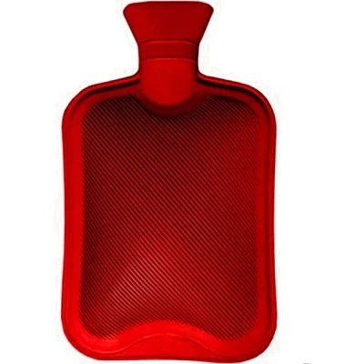 Image of Hot Water Bottle 2l Secure &amp; Leakproof Natural Rubber Large Bottles for Pain Relief, Hand and Foot Warmer (Red, 2L)