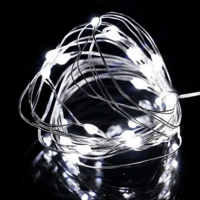 Image of anso 5V USB LED String Lights Fairy 20M 10M 5M Silver Wire Waterproof Garland Home Decor (White,5m 50leds)