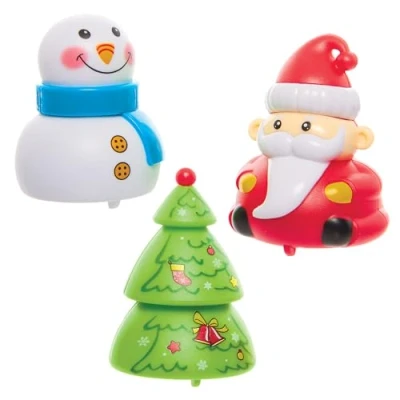 Image of Baker Ross FX889 Christmas Pull Back Racers Pack of 6, Party Bag Fillers for Kids