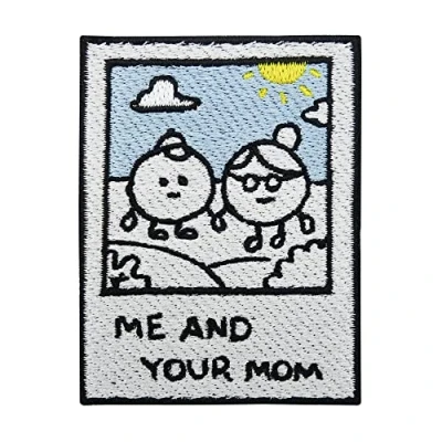Image of Iron on Patch Me and Your Mom Photo Retro Patch, Funny Mother Embroidery Old School ironable Saying Vintage Badges Finally Home