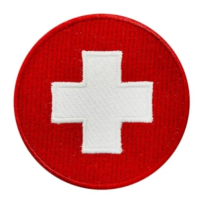 Image of WASPRO Medic Sign aptch, Medical Patch, Embroidered Iron on Sew Patch Badge for Clothes etc. 7x7cm