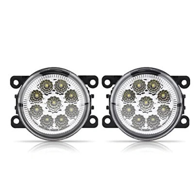 Image of Fog Lamp, 9 LED Car Round Front Lamp DRL Daytime Running Light [White]