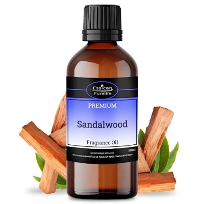 Image of Sandalwood Fragrance Oil 50ml, for Candle Making, Bath Bombs, Soap Wax Melts, Aromatherapy Diffuser Oils Fragrance, Perfume Oil, Scented Burners Vegan &amp; UK Made