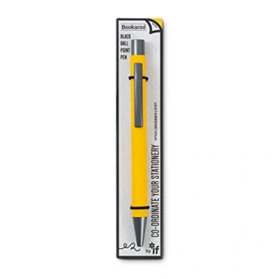 Image of IF Bookaroo Pen, soft touch, colour coated pen with black ink YELLOW