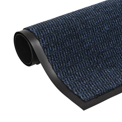 Image of vidaXL Dust Control Mat Rectangular Tufted Fabric with Non Slip Rubber Backing, Removal of Dirt and Moisture, Blue, 80x120cm