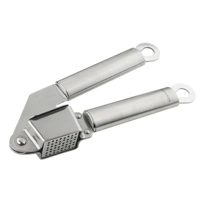 Image of Fackelmann Premium Garlic Press, &amp; Ginger Crusher Mincer, Easy Clean Removable Stainless Steel, 18.5x6.5x6cm, Silver