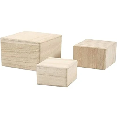 Image of Wood Cubes, Size 5+6+8 cm, Empress Wood, 3pcs
