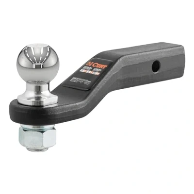 Image of CURT 45331 Trailer Hitch Mount with 2 5/16 Inch Ball &amp; Pin, Fits Receiver, 15,000 lbs, In Drop