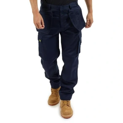 Image of SITE KING Mens Cargo Holster Pocket Work Trousers (40 Waist / 29&quot; Short Leg, Navy)