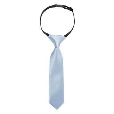 Image of DQT Plain Satin Pre Tied Elasticated Adjustable Neck Tie for Boys 0 2 Years Old Dusty Blue