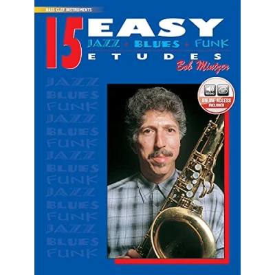 Image of 15 Easy Jazz, Blues &amp; Funk Etudes BC Instr: Bass Clef Instrument, Book Online Audio (Instrumental Series)