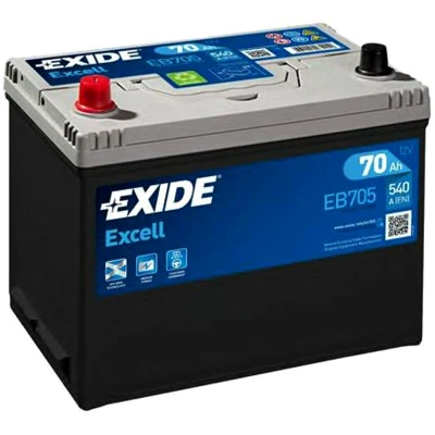 Image of 5600X6 Starter battery EXIDE EXCELL EB705 12V 70Ah 540A Korean B1+B6 Lead acid TOYOTA: Land Cruiser Prado 120