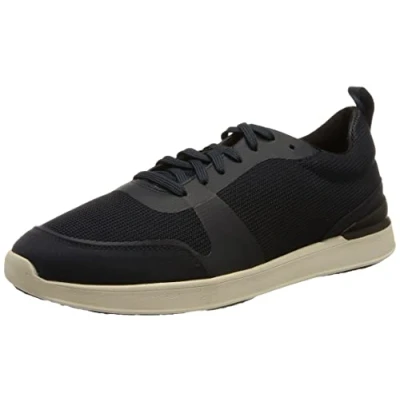 Image of Clarks Men&#039;s Lt Lace Sneaker, Navy Knit, 8 UK