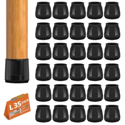 Image of 35Pcs Chair Floor Leg Protectors, BAIPOK Silicon Caps for Hardwood Floors, Furniture Feet Protectors Pads, Rectangle Chairs Covers With Stronger Felt Pads